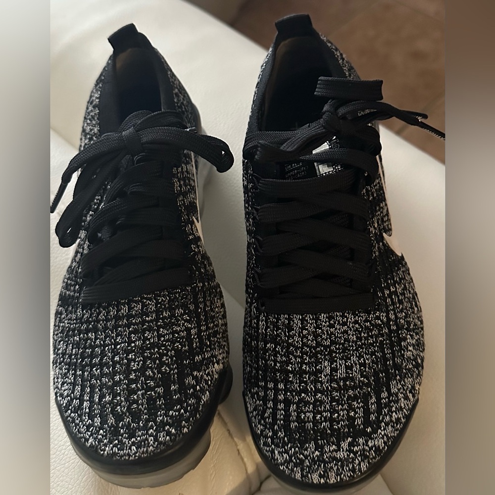 Women’s Nike Vapor Max Black and White Sneakers with Knit Upper